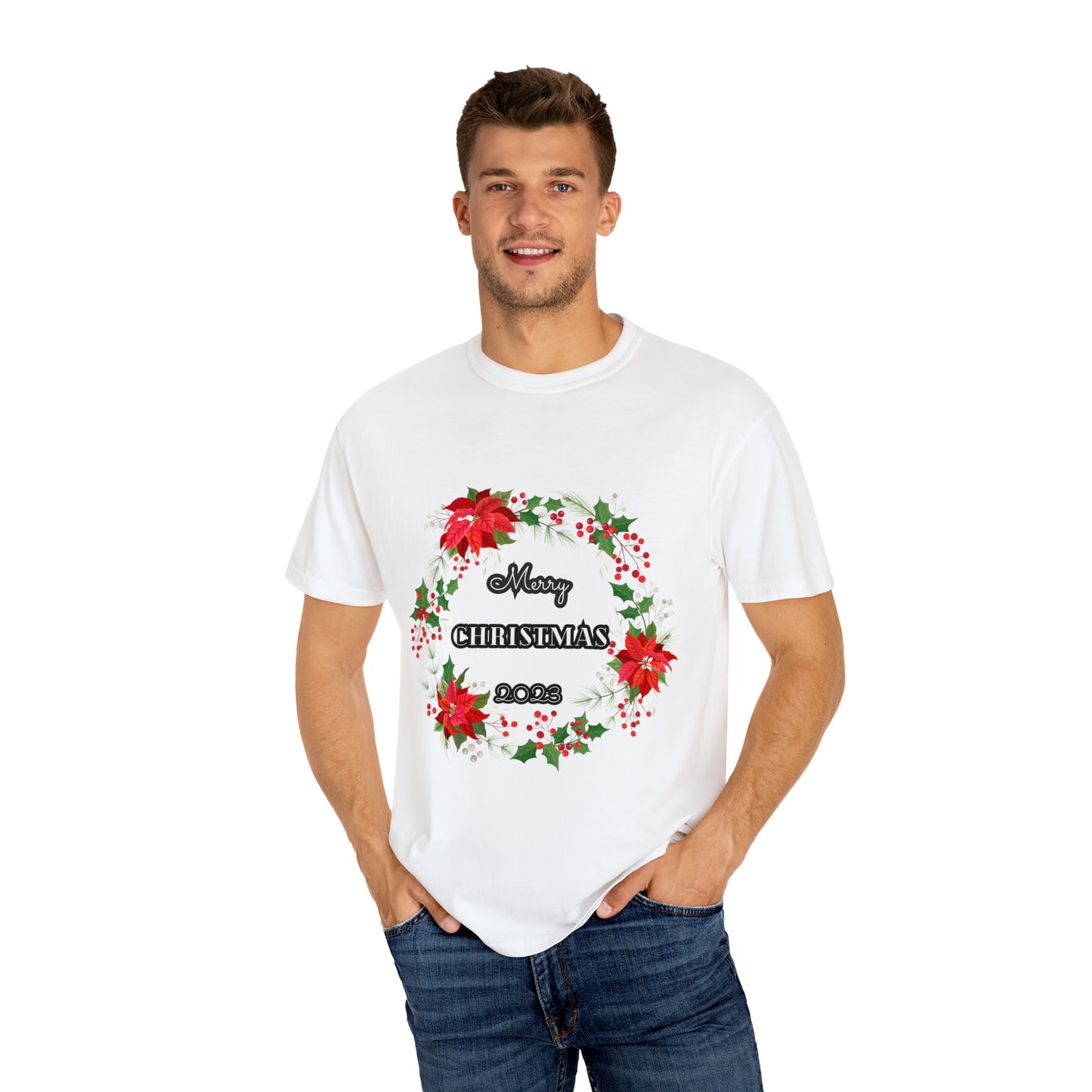 Merry Christmas 2023 Wreath Comfort Colors T-Shirt