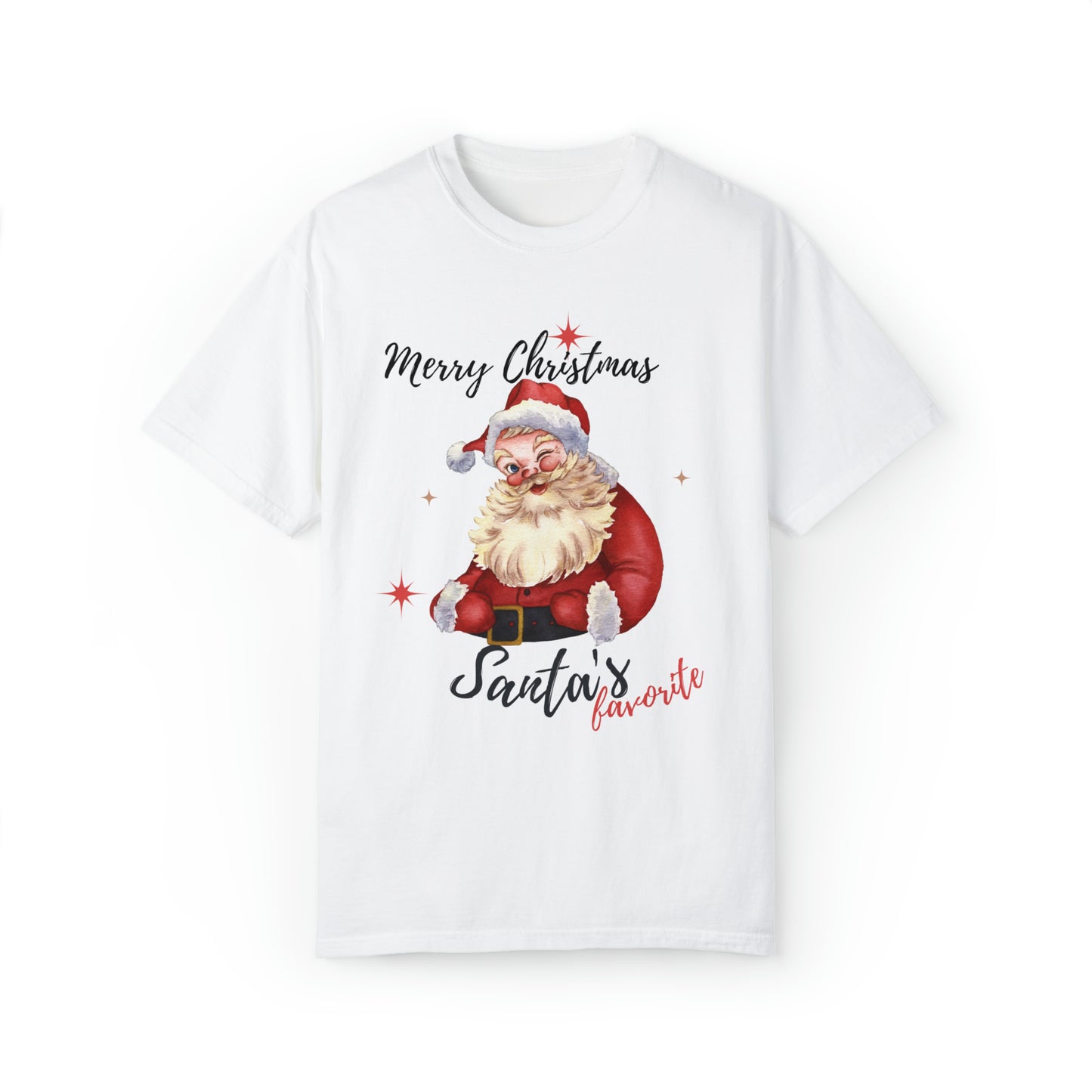 Santa's Favorite Merry Christmas Comfort Colors T-Shirt