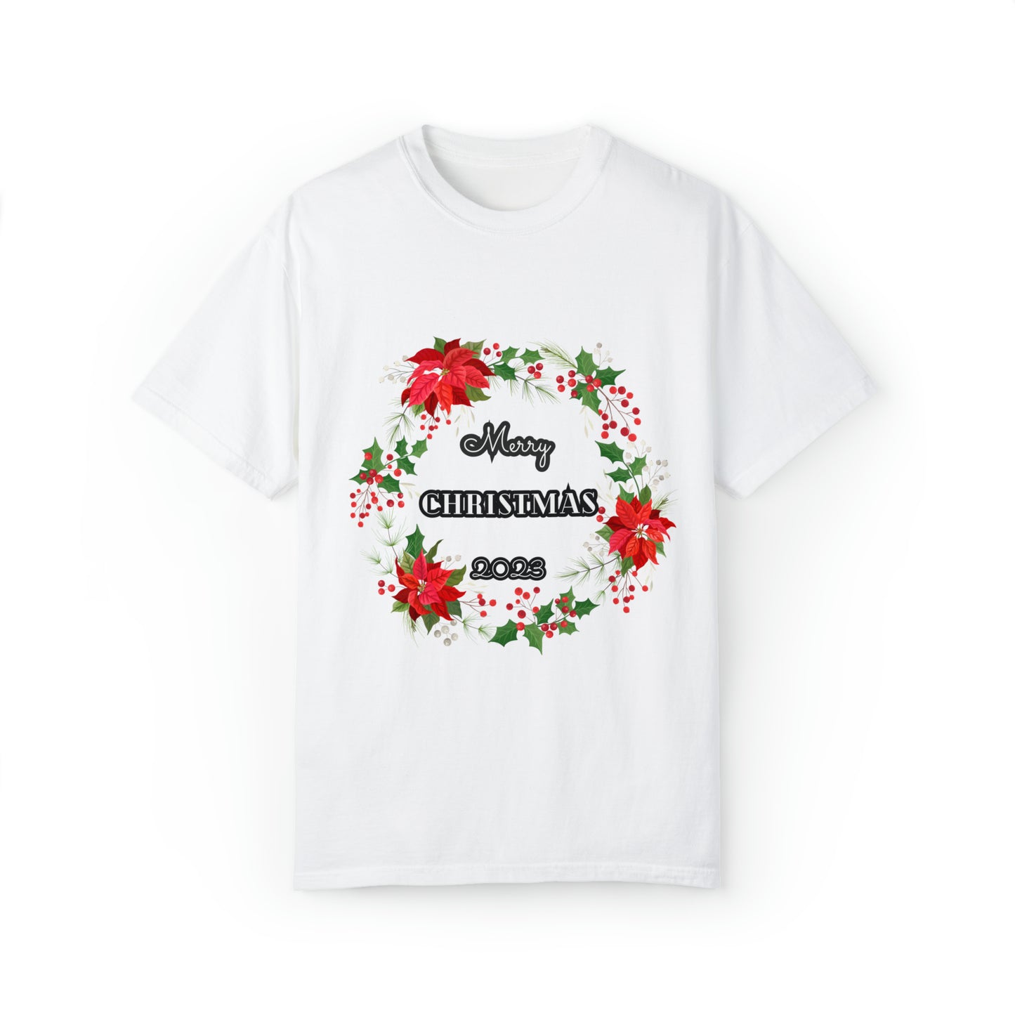 Merry Christmas 2023 Wreath Comfort Colors T-Shirt